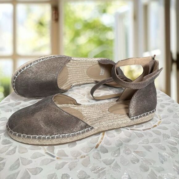 Eileen Fisher $195 Lala Leather Jute Espadrille Flat Sandals NWT - Picture 2 of 16